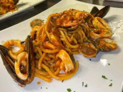 Gli spaghetti allo scoglio della Casa Cantoniera
